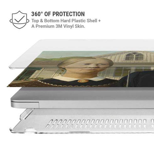 Grant Wood American Gothic MacBook Pro 14in (2021-24) Case plus Skin