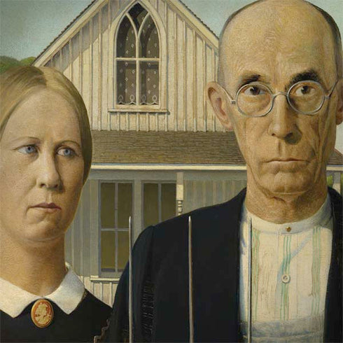 Grant Wood American Gothic MacBook Skins