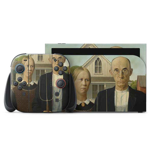 Grant Wood American Gothic Nintendo Skins