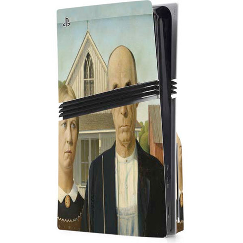 Grant Wood American Gothic PS5 Pro Disk Console Skin