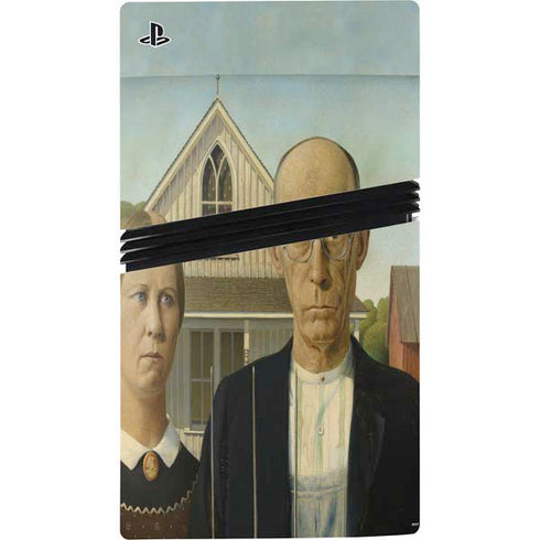 Grant Wood American Gothic PS5 Pro Disk Console Skin