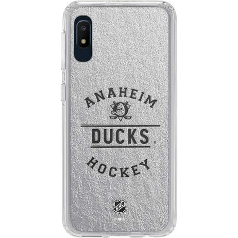 NHL Anaheim Ducks Black Text Galaxy A10e Clear Case