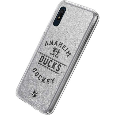 NHL Anaheim Ducks Black Text Galaxy A10e Clear Case