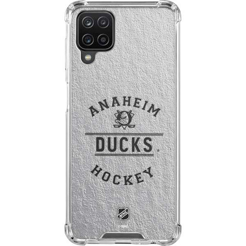 NHL Anaheim Ducks Black Text Galaxy A12 Clear Case