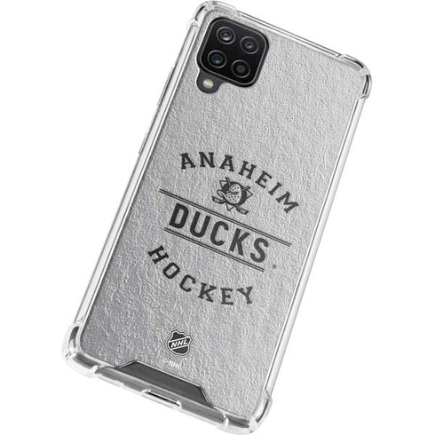 NHL Anaheim Ducks Black Text Galaxy A12 Clear Case