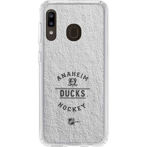 NHL Anaheim Ducks Black Text Galaxy A20 Clear Case