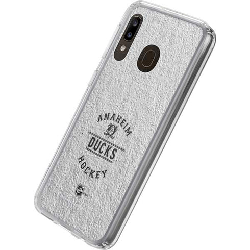 NHL Anaheim Ducks Black Text Galaxy A20 Clear Case