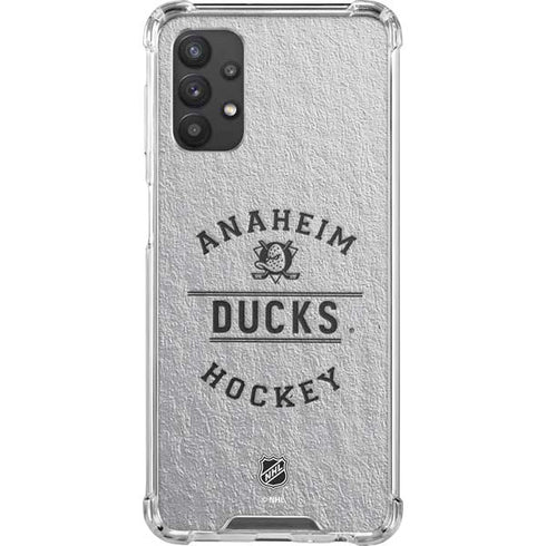 NHL Anaheim Ducks Black Text Galaxy A32 5G Clear Case