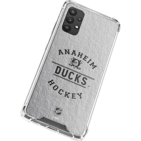 NHL Anaheim Ducks Black Text Galaxy A32 5G Clear Case