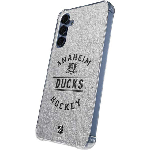 NHL Anaheim Ducks Black Text Galaxy A35 5G Clear Case