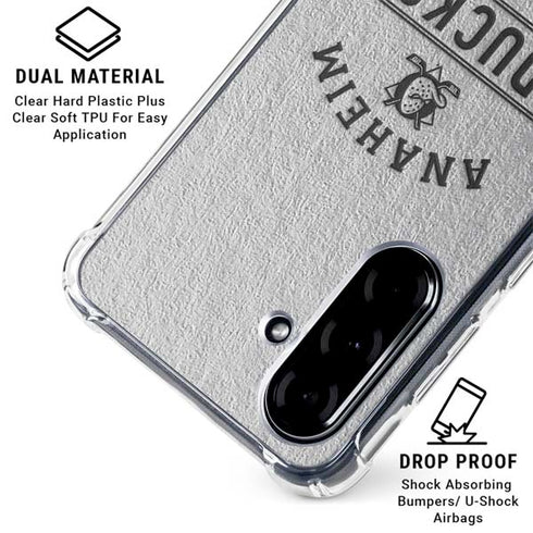 NHL Anaheim Ducks Black Text Galaxy A36 5G Clear Case