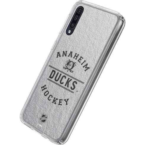 NHL Anaheim Ducks Black Text Galaxy A50 Clear Case