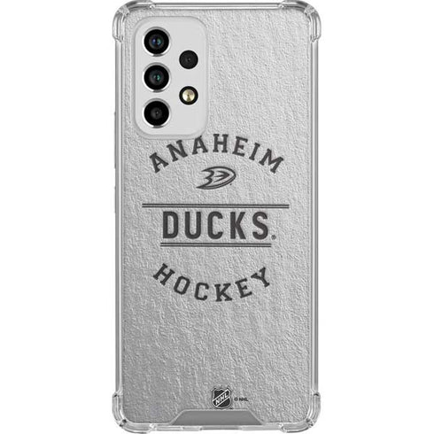 NHL Anaheim Ducks Black Text Galaxy A53 5G Clear Case