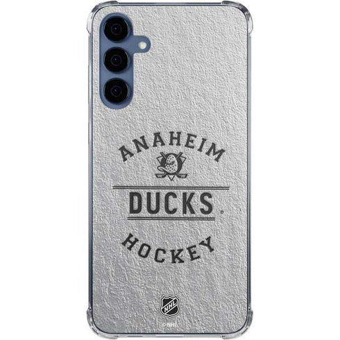 NHL Anaheim Ducks Black Text Galaxy A55 5G Clear Case