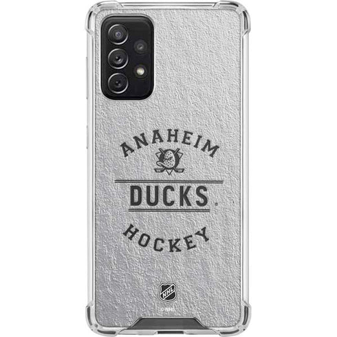 NHL Anaheim Ducks Black Text Galaxy A72 5G Clear Case