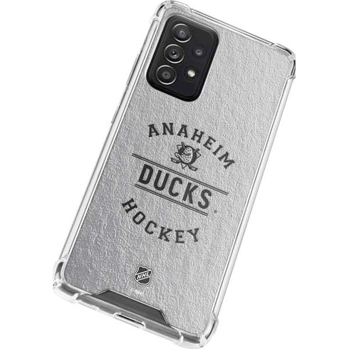 NHL Anaheim Ducks Black Text Galaxy A72 5G Clear Case