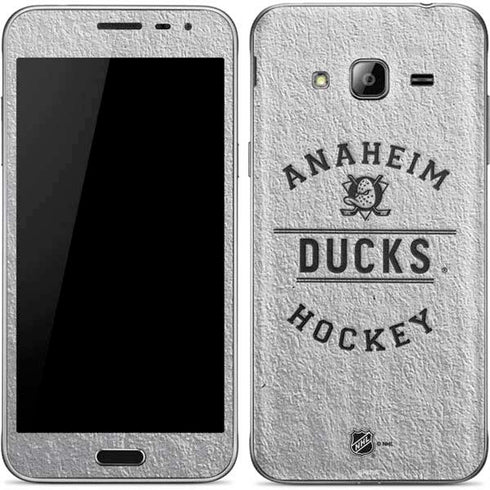 NHL Anaheim Ducks Black Text Galaxy J3 Skin