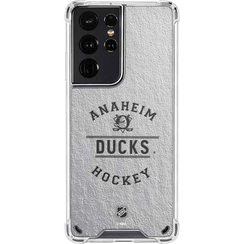 NHL Anaheim Ducks Black Text Galaxy S21 Ultra 5G Clear Case
