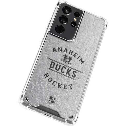 NHL Anaheim Ducks Black Text Galaxy S21 Ultra 5G Clear Case