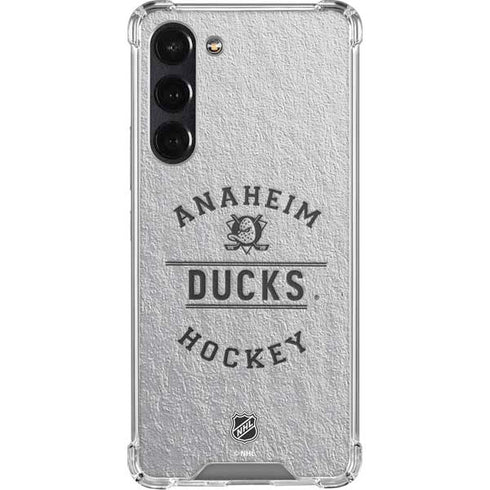 NHL Anaheim Ducks Black Text Galaxy S23 FE Clear Case