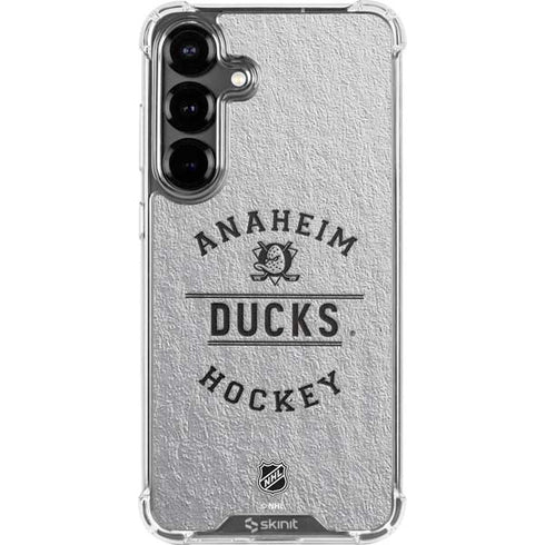 NHL Anaheim Ducks Black Text Galaxy S26 Clear Case