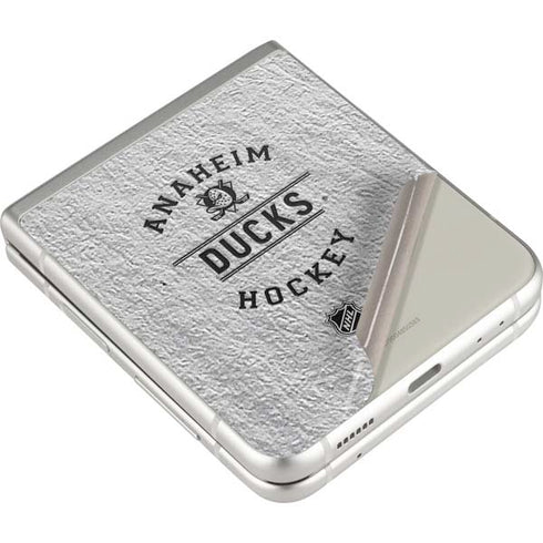 NHL Anaheim Ducks Black Text Galaxy Z Flip3 5G Skin