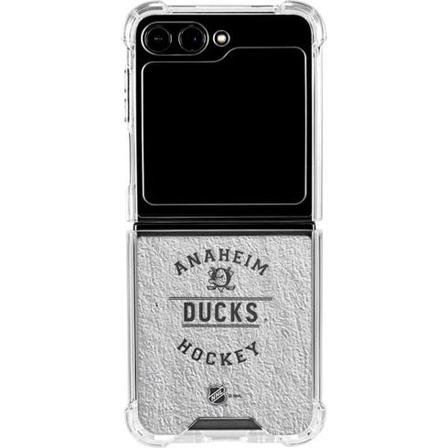 NHL Anaheim Ducks Black Text Galaxy Z Flip5 5G Clear Case
