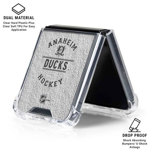 NHL Anaheim Ducks Black Text Galaxy Z Flip6 Clear Case