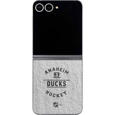 NHL Anaheim Ducks Black Text Galaxy Z Flip6 Skin