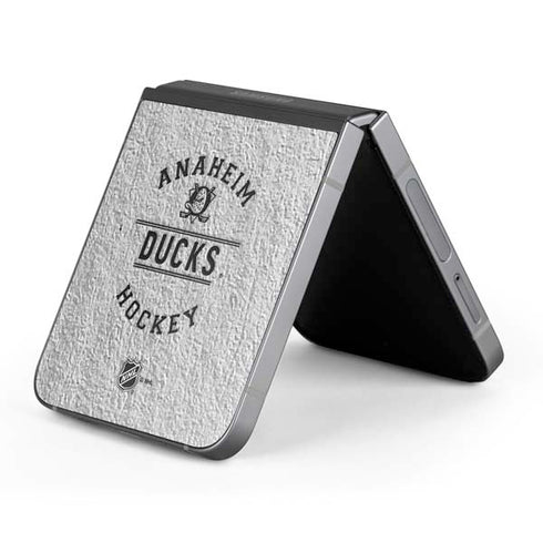 NHL Anaheim Ducks Black Text Galaxy Z Flip6 Skin
