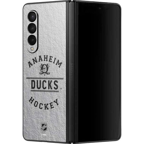 NHL Anaheim Ducks Black Text Galaxy Z Fold3 5G Skin