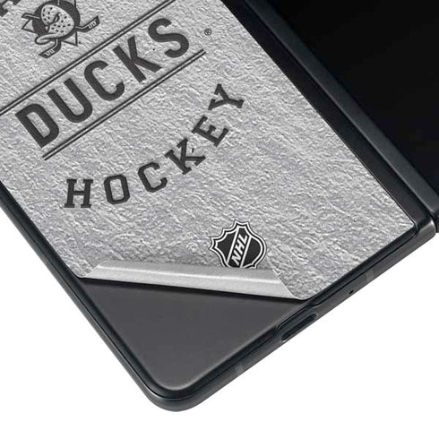 NHL Anaheim Ducks Black Text Galaxy Z Fold3 5G Skin
