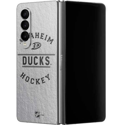 NHL Anaheim Ducks Black Text Galaxy Z Fold4 5G Skin