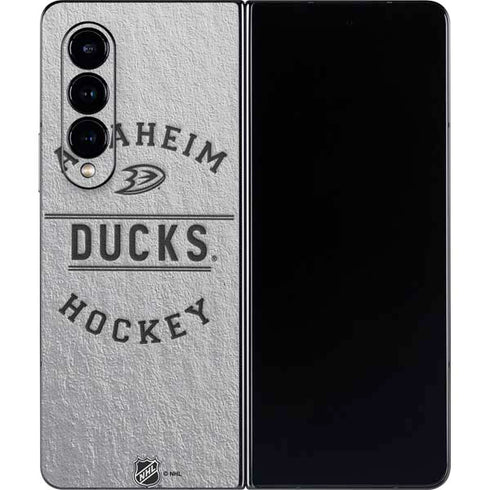 NHL Anaheim Ducks Black Text Galaxy Z Fold4 5G Skin