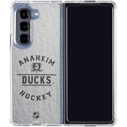 NHL Anaheim Ducks Black Text Galaxy Z Fold5 5G Clear Case