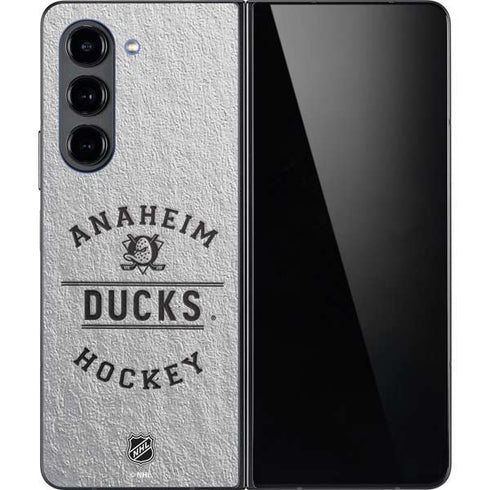 NHL Anaheim Ducks Black Text Galaxy Z Fold5 5G Skin