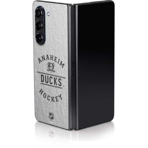 NHL Anaheim Ducks Black Text Galaxy Z Fold5 5G Skin