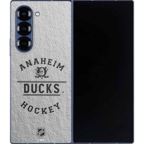NHL Anaheim Ducks Black Text Galaxy Z Fold6 Skin