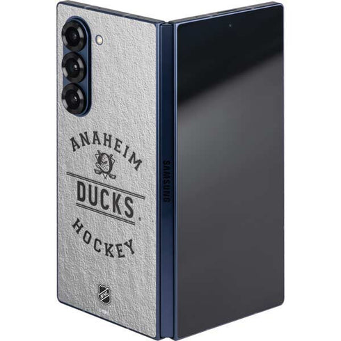 NHL Anaheim Ducks Black Text Galaxy Z Fold6 Skin