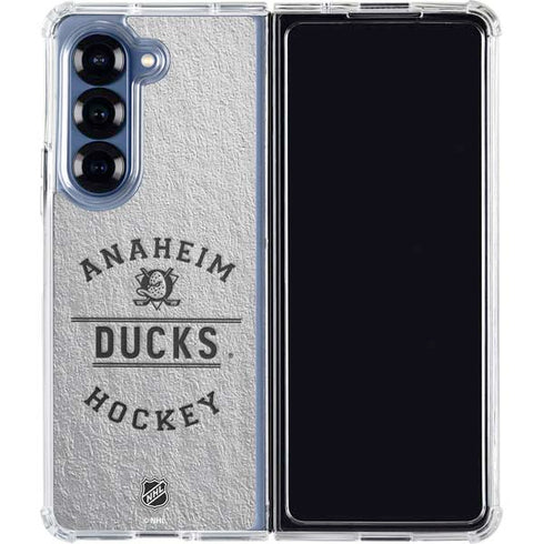NHL Anaheim Ducks Black Text Galaxy Z Fold7 Clear Case