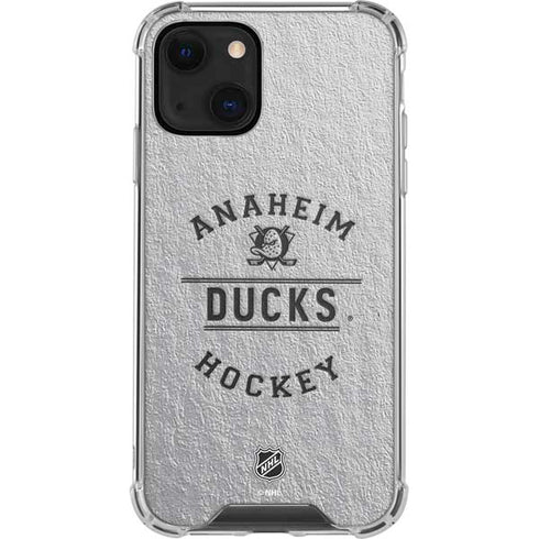 NHL Anaheim Ducks Black Text iPhone 13 Mini Clear Case