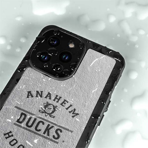 NHL Anaheim Ducks Black Text iPhone 14 Pro Waterproof Case