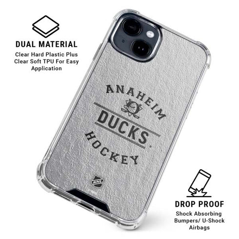 NHL Anaheim Ducks Black Text iPhone 15 Plus Clear Case