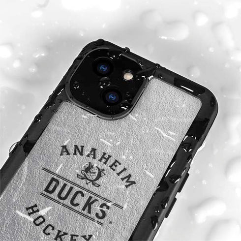 NHL Anaheim Ducks Black Text iPhone 15 Plus Waterproof Case