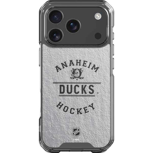 NHL Anaheim Ducks Black Text iPhone 17 Pro Clear Case