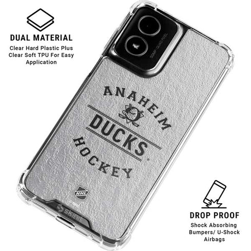 NHL Anaheim Ducks Black Text Moto G Power 5G (2024) Clear Case