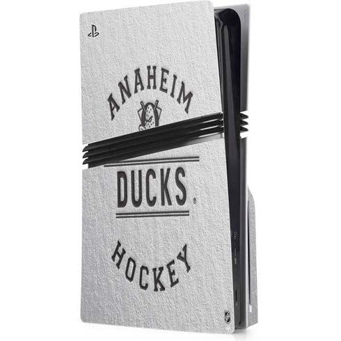 NHL Anaheim Ducks Black Text PS5 Pro Disk Console Skin