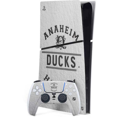 NHL Anaheim Ducks Black Text PS5 Slim Digital Edition Bundle Skin