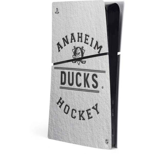 NHL Anaheim Ducks Black Text PS5 Slim Digital Edition Console Skin