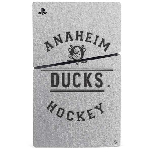 NHL Anaheim Ducks Black Text PS5 Slim Disk Console Skin